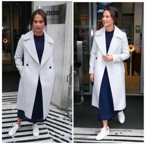 Club Monaco Daylina Long Wool Coat Heather Gray